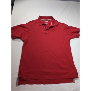 Duluth Trading Polo Shirt Mens Medium Red Short Sleeve Rugby Short Sleeve‎